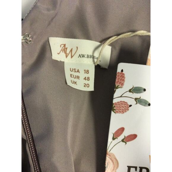 AW BRIDAL 18 2X plus taupe Gwyneth wedding party bridesmaid maxi dress NEW b142 - Picture 9 of 10